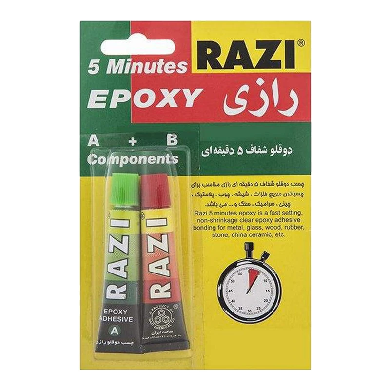 چسب دوقلو رازی مدل Epox وزن 16 گرم
