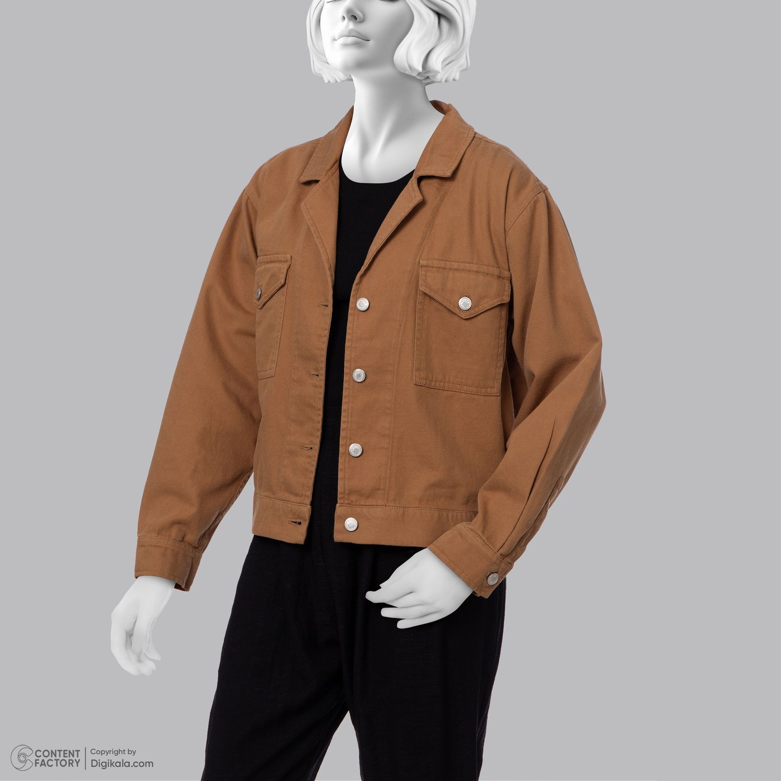 کت زنانه آر اِن اِس مدل 11122213 رنگ نسکافهای - - 2