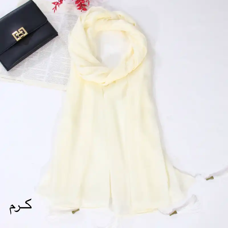 شال زنانه مدل حریر تابستانه لمه دار شاین کد ana-2268