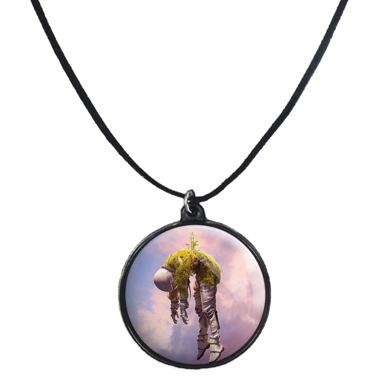 گردنبند پرمانه طرح فضانورد کد pmb.10364 مدل دو طرفه