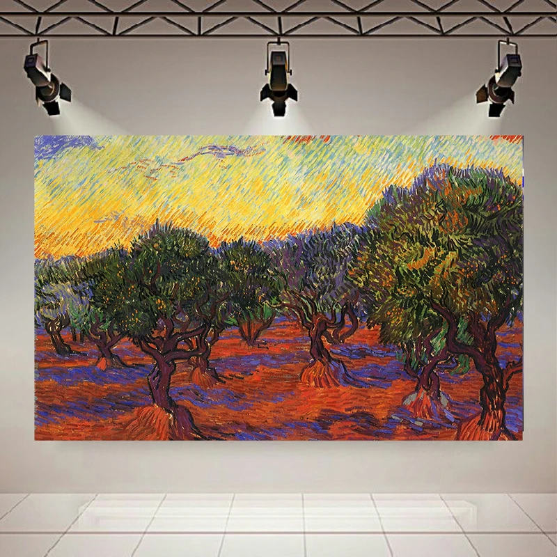 تابلو بوم طرح نقاشی ونگوک مدل درختان ریشه دمیده در خاک کد AR30903