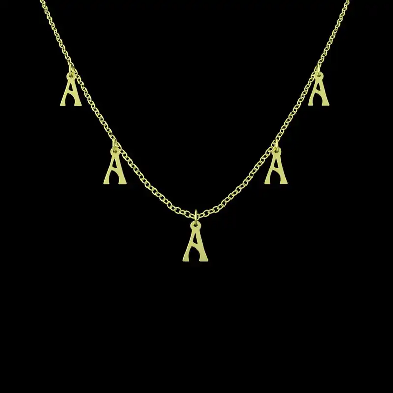گردنبند طلا 18 عیار زنانه مدوپد مدل حرف A کد RNA17121