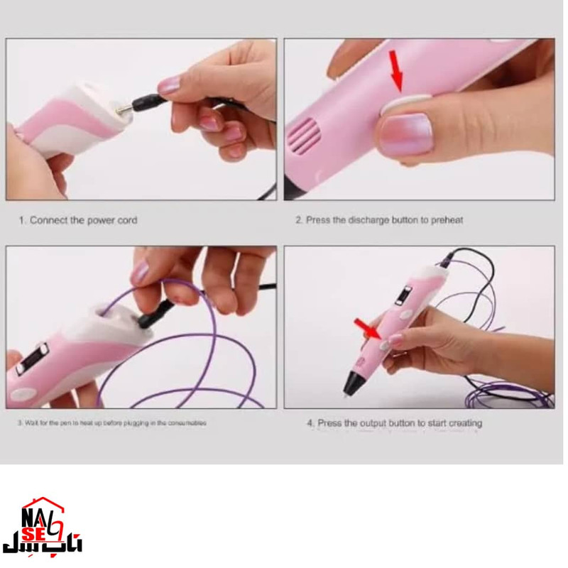 قلم طراحی سه بعدی ناب سل مدل 3D pen به همراه فیلامنت