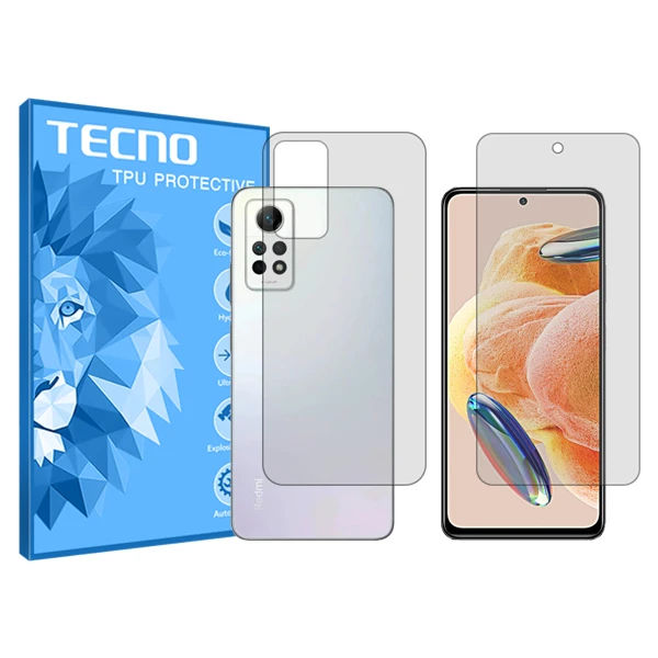 محافظ صفحه نمایش شفاف تکنو مدل HyGEL مناسب برای گوشی موبایل شیائومی Redmi Note 12 Pro 4G به همراه محافظ پشت گوشی