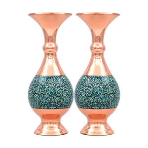 گلدان فیروزه کوبی کد 16-2 مجموعه 2 عددی