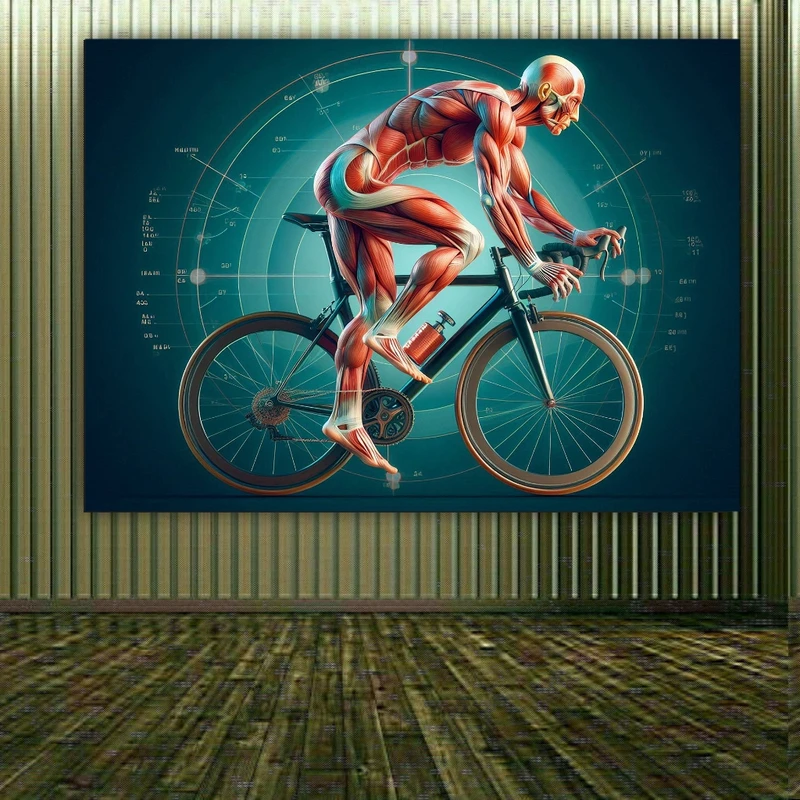 پوستر طرح مخمل مدل آناتومی بدن دوچرخه سوار کد FP104757