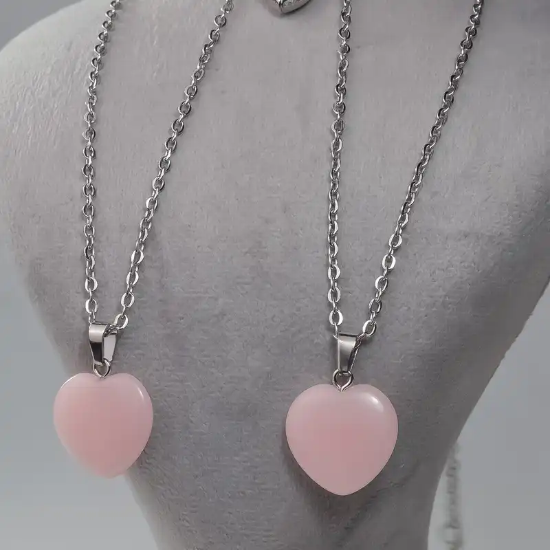 گردنبند زنانه مدل دوستی طرح قلب مجموعه دو عددی