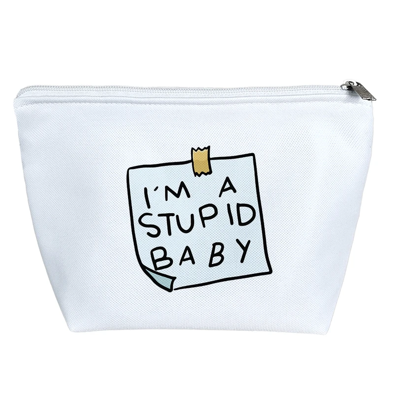 کیف لوازم آرایش دخترانه خندالو مدل من یک فرد احمقم کد 9884