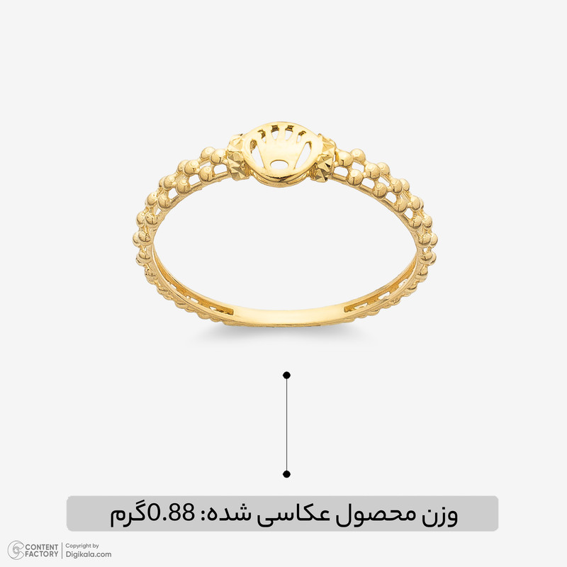 انگشتر طلا 18 عیار زنانه با طرح رولکس گالری طلا و جواهر هانی مدل 740 - 2