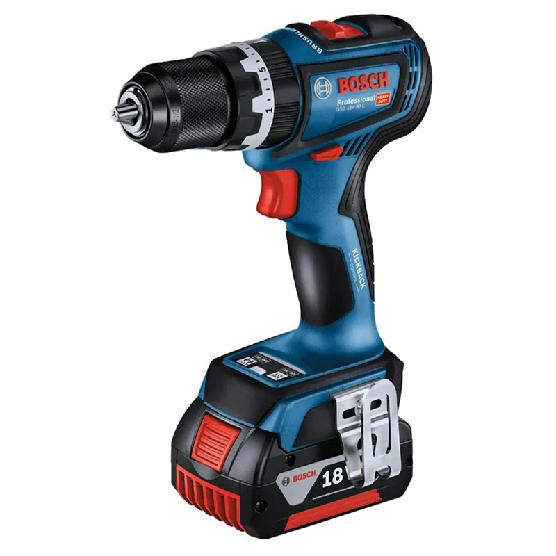 دریل پیچ گوشتی شارژی چکشی بوش مدل فوق هوشمند GSB 18V-90 C Mototr Brushless