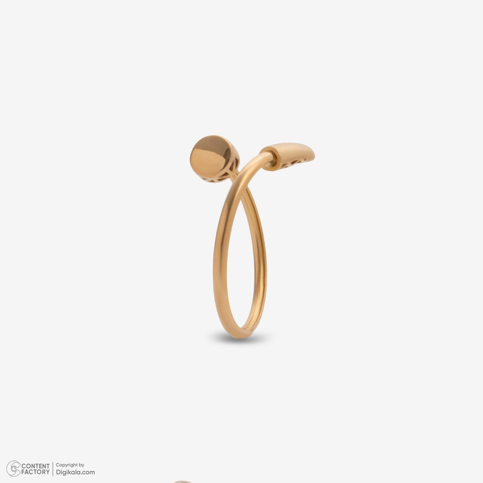 انگشتر طلا 18 عیار زنانه با طرح کارتیه میخ حافا گلد مدل r021 سایز 56 -  - 6