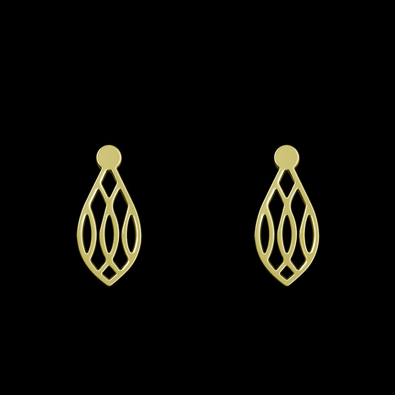 گوشواره طلا 18 عیار زنانه مدوپد مدل هندسی کد GA1-13705