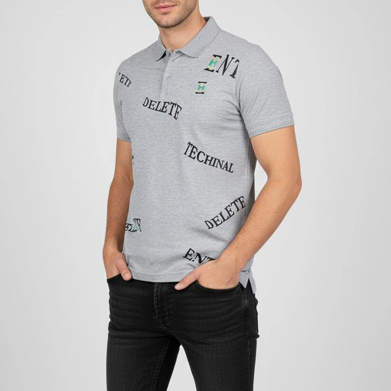 پولوشرت آستین کوتاه مردانه جین وست مدل چاپی کد 1551145