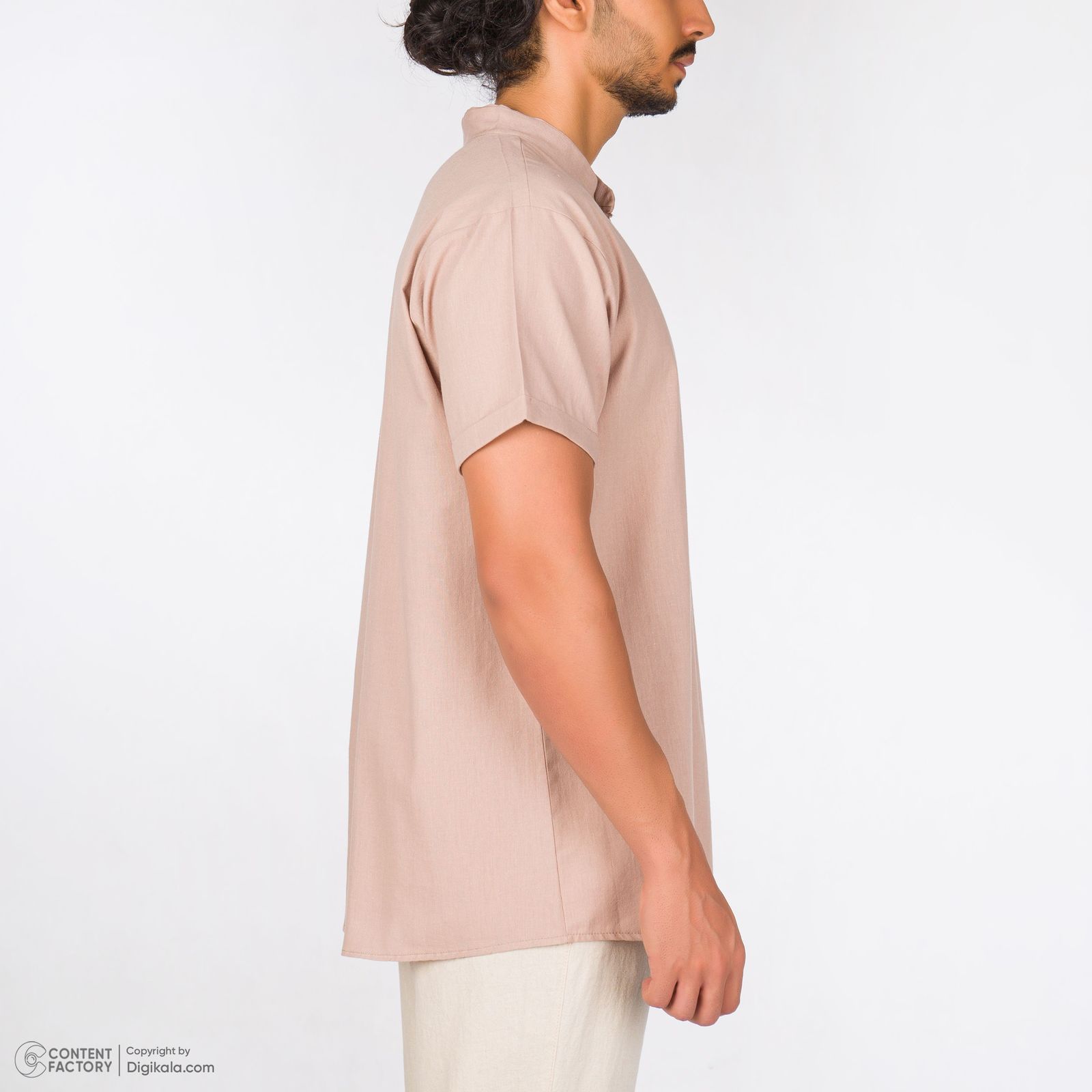 پیراهن آستین کوتاه مردانه افراتین مدل لینن رنگ نسکافه ای -  - 6