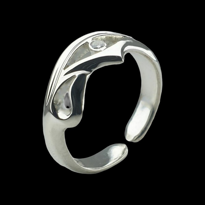 ست انگشتر نقره زنانه و مردانه مدل نگین دار