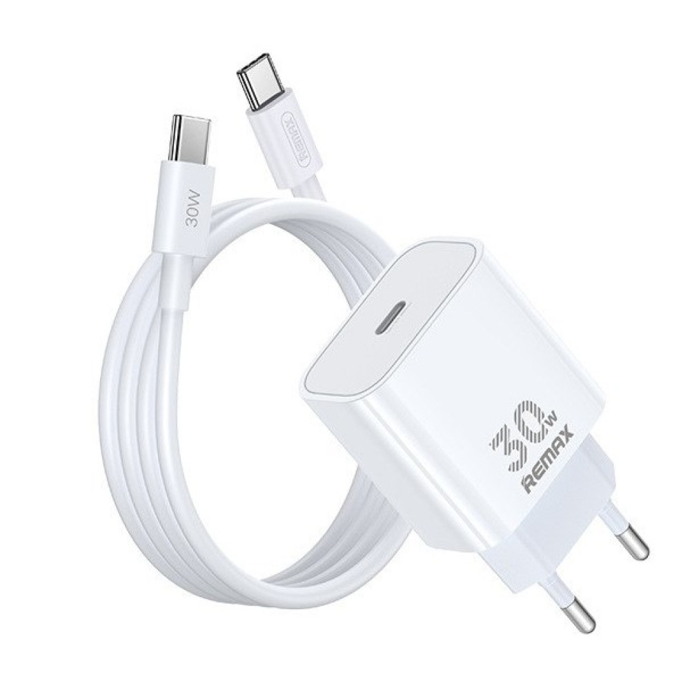 شارژر دیواری 30 وات ریمکس مدل All-compatible GaN-RP-U71 به همراه کابل USB-C