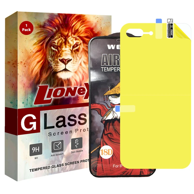 محافظ صفحه نمایش لایونکس مدل 2AIRN مناسب برای گوشی موبایل اپل iPhone 8 Plus به همراه محافظ پشت گوشی