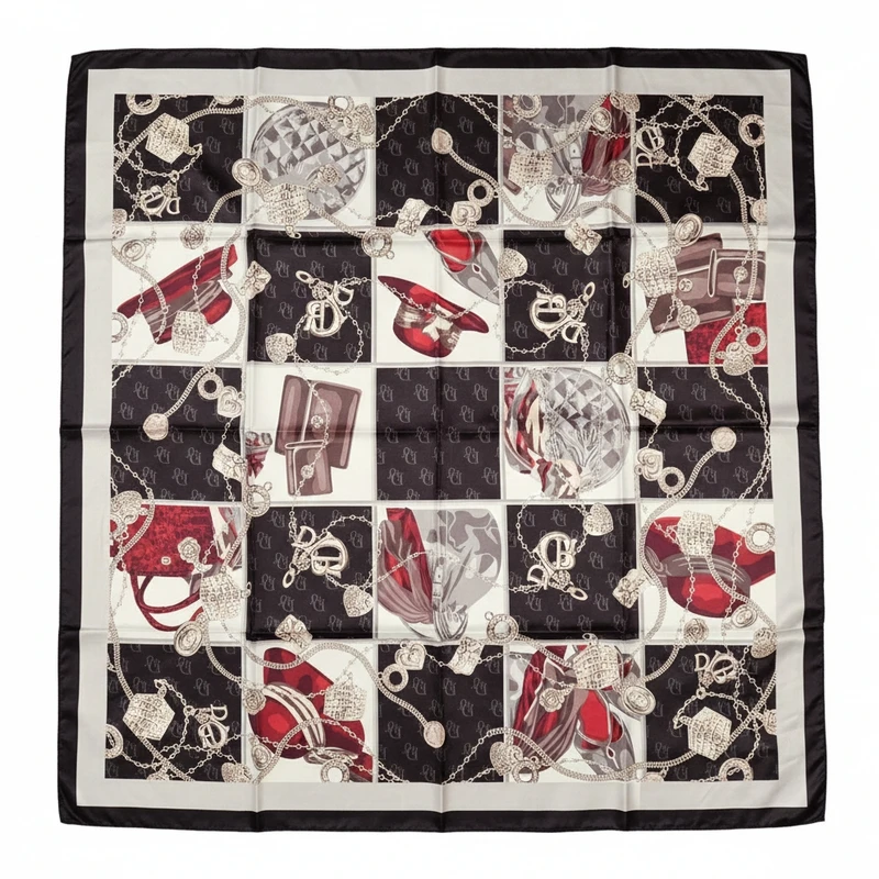 روسری ابریشم توییل زنانه مدل ابریشم‌ توییل H27 با طول و عرض 125×125 سانتی‌متر