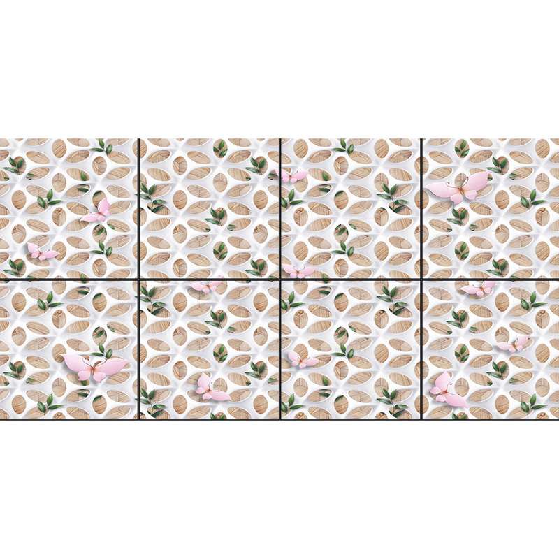 تایل سقفی آسمان مجازی طرح پروانه ها و برگ کد 420 سایز 60x60 سانتی متر مجموعه 8 عددی