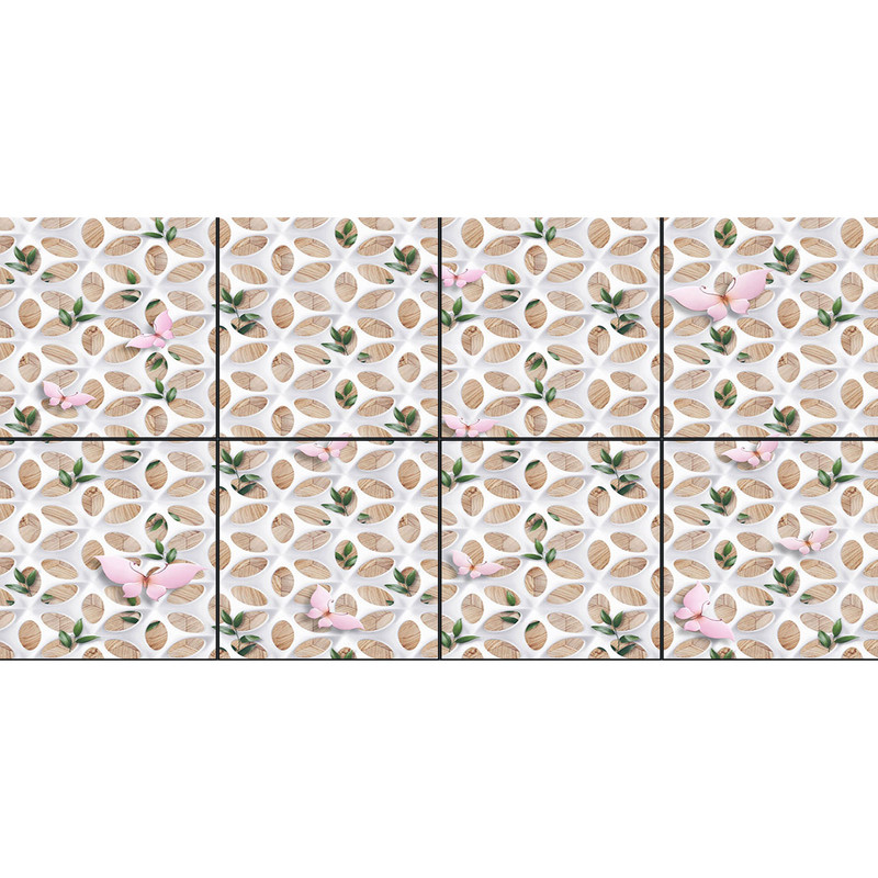 تایل سقفی آسمان مجازی طرح پروانه ها و برگ کد 420 سایز 60x60 سانتی متر مجموعه 8 عددی