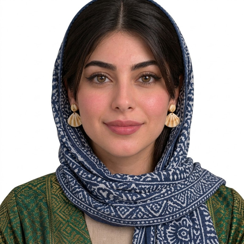 گوشواره سرامیکی دست ساز زنانه طرح صدف