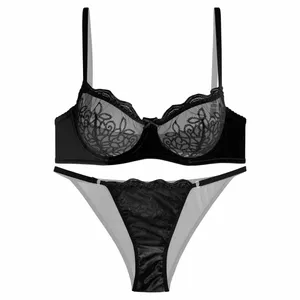 ست شورت و سوتین زنانه نوشه پوش کد 85009 رنگ مشکی