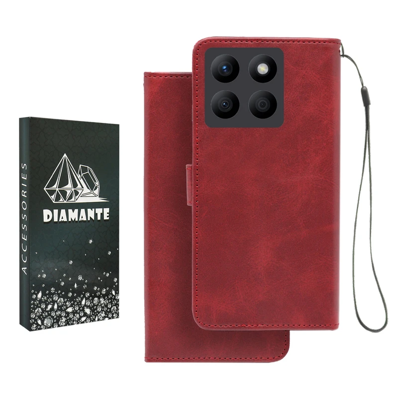 کیف کلاسوری دیامانته مدل Mortand Bk مناسب برای گوشی موبایل آنر X8B به همراه بندآویز