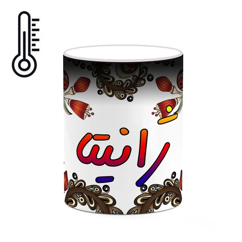 ماگ حرارتی کاکتی مدل اسم ژانیتا طرح سنتی گل و بته کد mgh45449