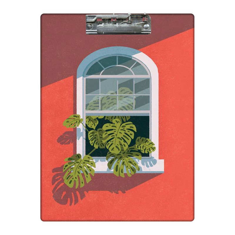 تخته شاسی طرح پنجره و گیاه برگ انجیری کد 3621667 سایز A4