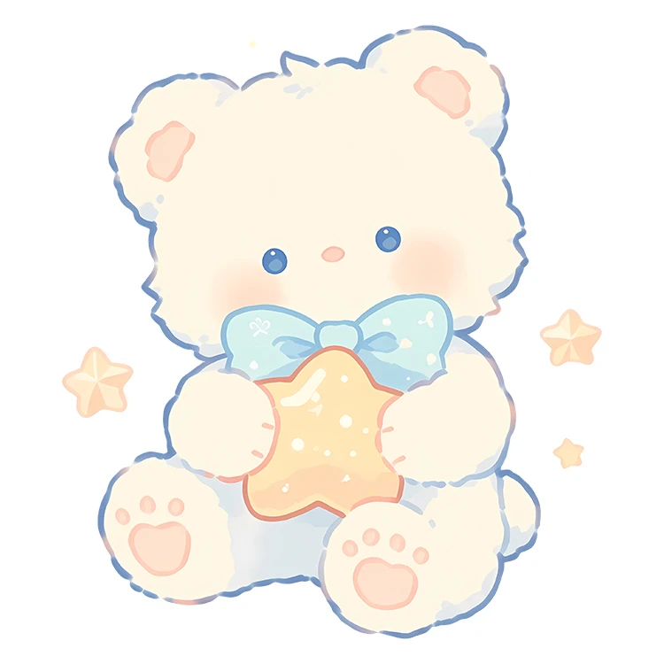 استیکر پارچه و لباس پاد آفرین مدل کارتونی کیوت خرس بامزه کد S5977