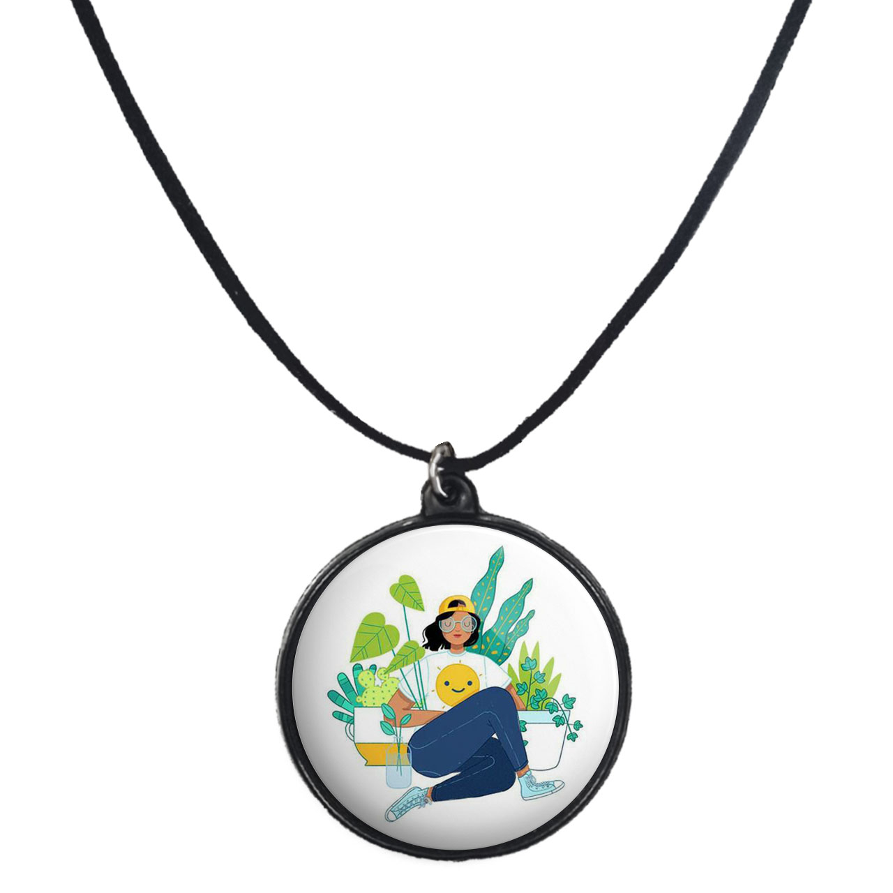 گردنبند پرمانه طرح دخترونه کد pmb.4402 مدل دو طرفه