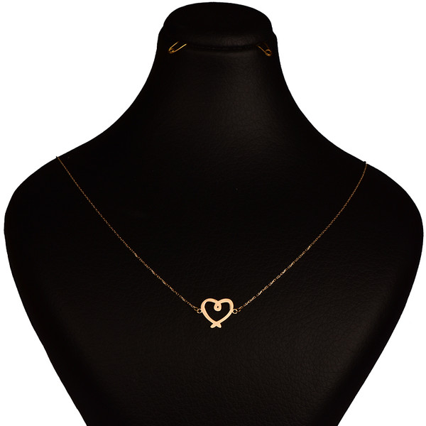 گردنبند طلا 18 عیار زنانه کرابو طرح قلب مدل Kr7024