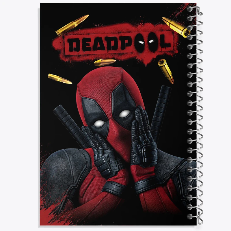 دفتر ژورنال نویسی 50 برگ خندالو مدل نقطه ای طرح ددپول (Deadpool) کد N2841