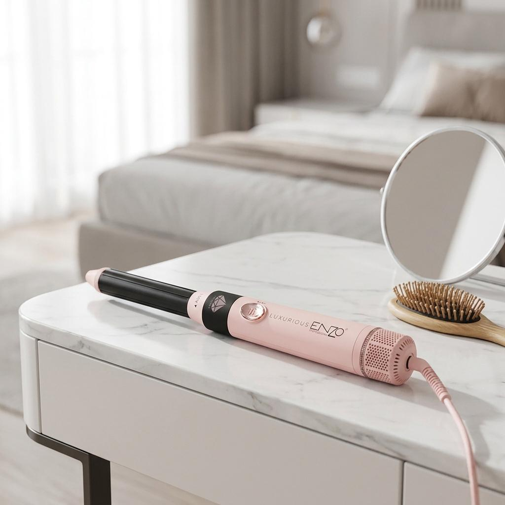 سشوار برس‌دار حالت‌دهنده انزو پروفیشینال مدل EN-4133 pro 7in1 با توان 1500 وات، موتور BLDC، فناوری یون منفی، تنظیمات دما و سرعت سه حالته، سری‌های قابل تعویض و المنت سرامیکی، مناسب حرفه‌ای و آرایشگاهی
