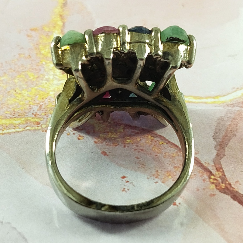 انگشتر نقره زنانه سلین کالا مدل سیاه قلم چندجواهر کد 155