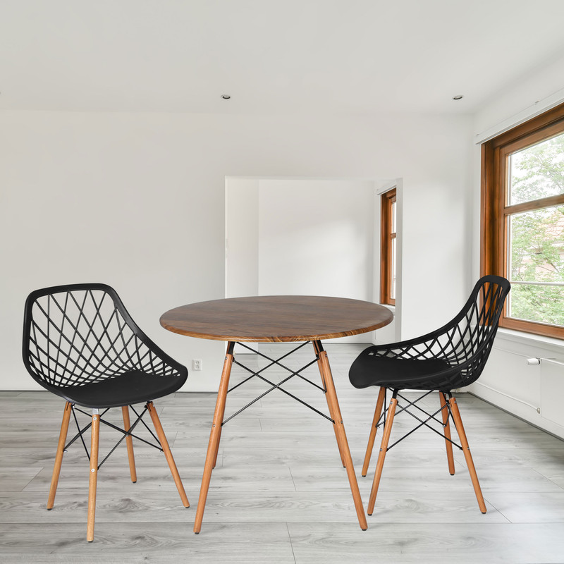 میز و صندلی ناهارخوری دو نفره مدل الماس فایبرگلاس پایه ایفلی GCH