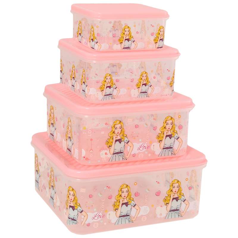 ظرف نگهدارنده مدل  Love me مجموعه 4 عددی