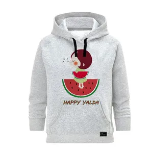 هودی زنانه مدل یلدا مبارک کد J135 رنگ طوسی