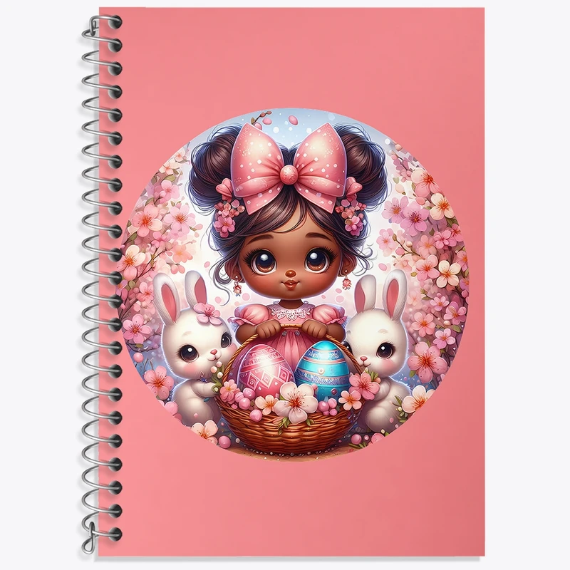 دفتر زبان 50 برگ خندالو مدل دو خط طرح دخترانه کیوت کد N1628