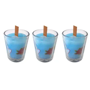 شمع لیوانی مدل معطر عاشقانه مجموعه 3 عددی