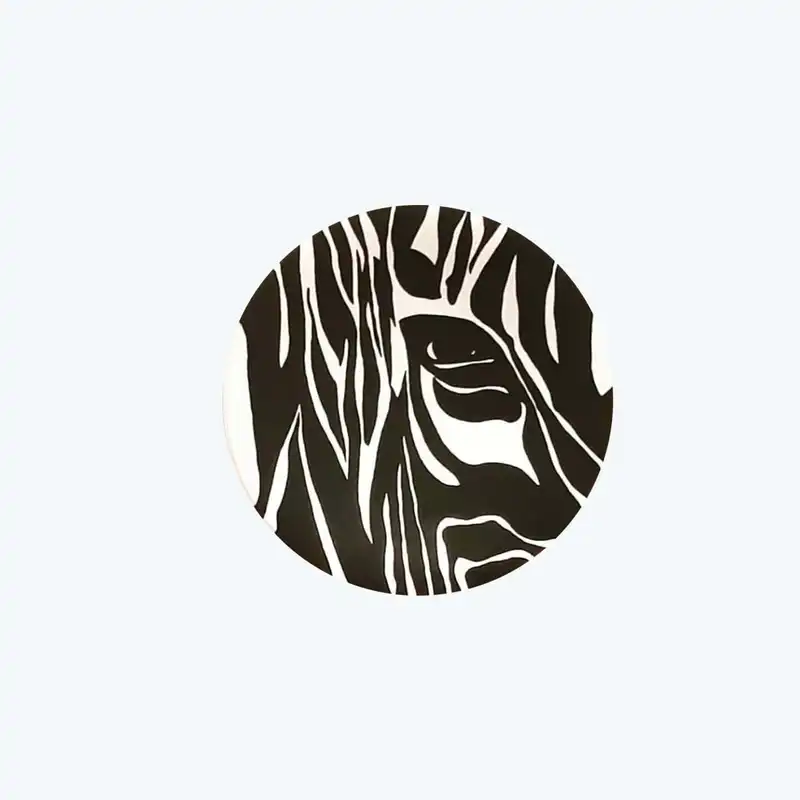 بشقاب دیوارکوب سفالی طرح گورخر مجموعه3عددی