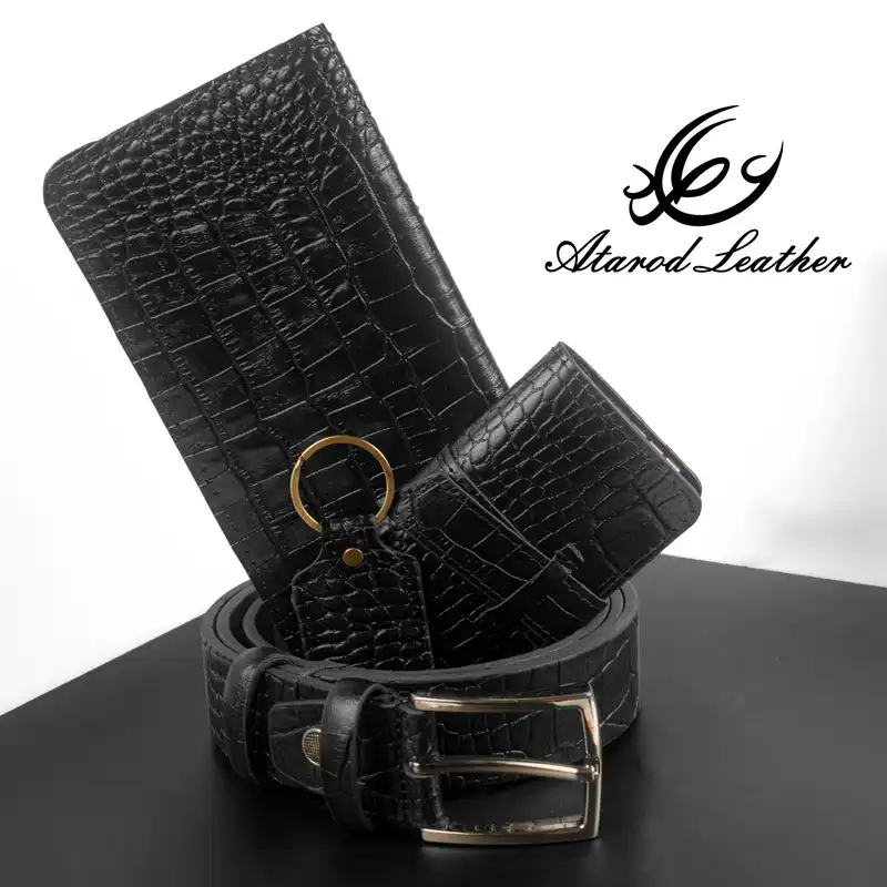 ست هدیه مردانه چرم عطارد مدل چرم طبیعی کد A55