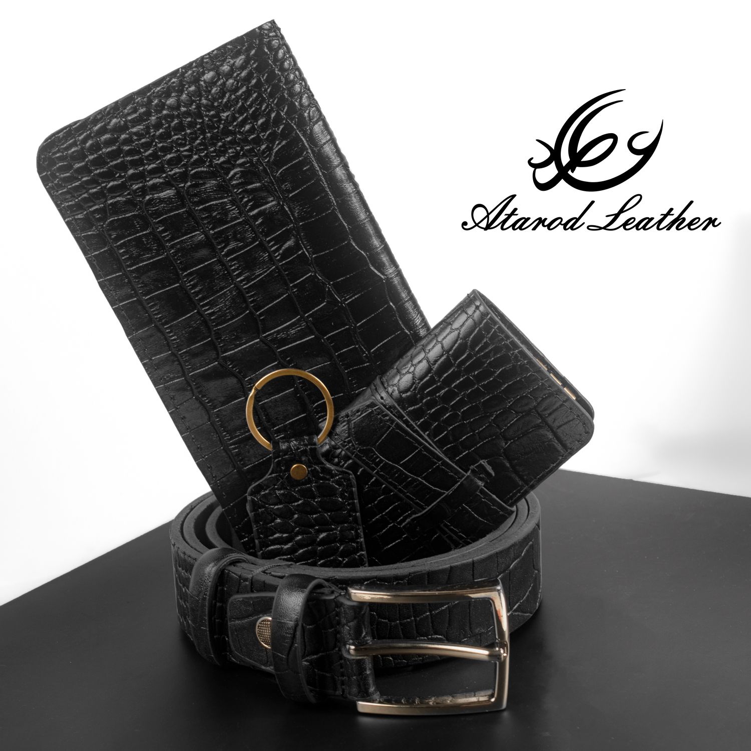 ست هدیه مردانه چرم عطارد مدل چرم طبیعی کد A55 -  - 4