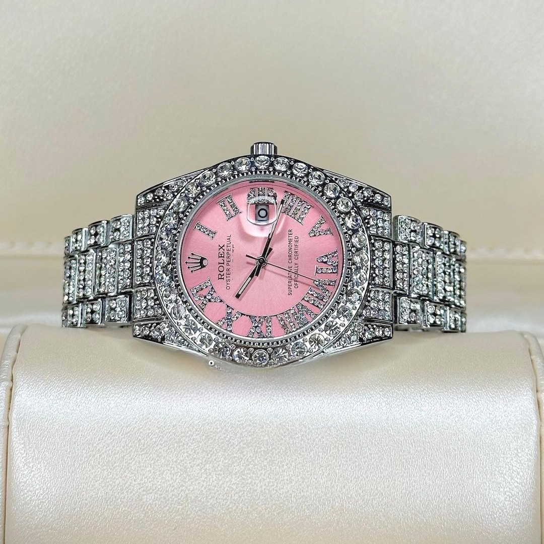 ساعت مچی عقربه ای  مدل دیت جاست فول نگین استون 3