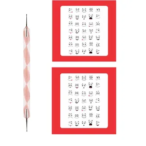 قلم طراحی ناخن مدل 11 به همراه لنز ناخن کد 04 مجموعه 2 عددی