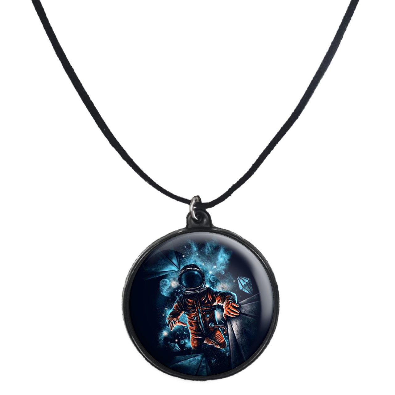 گردنبند پرمانه طرح فضانورد کد pmb.1726 مدل دو طرفه