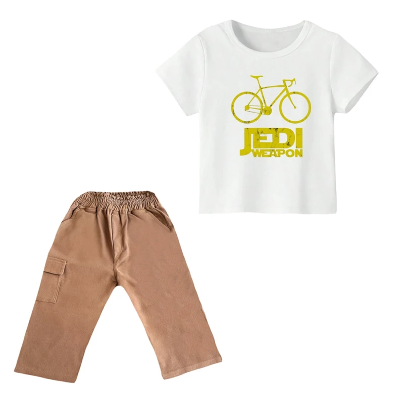 ست تی شرت و شلوارک پسرانه مدل دوچرخه کد ۷