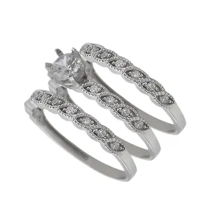 انگشتر نقره زنانه مدل  SL_o1298 مجموعه 3 عددی