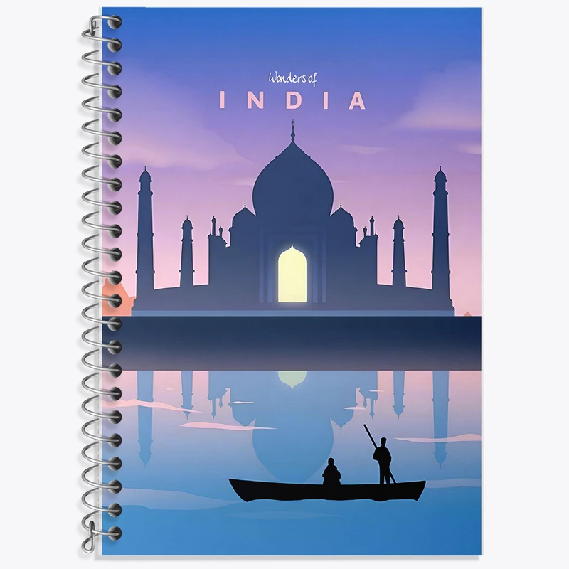 دفتر زبان 50 برگ خندالو مدل دو خط طرح هند (India) کد F6319