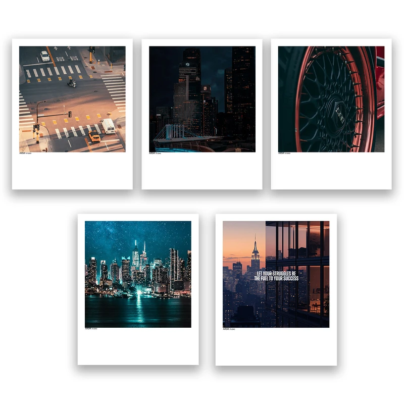 آویز تزیینی عرش مدل فانتزی منظره شهر کد Asa1145 مجموعه پنج عددی